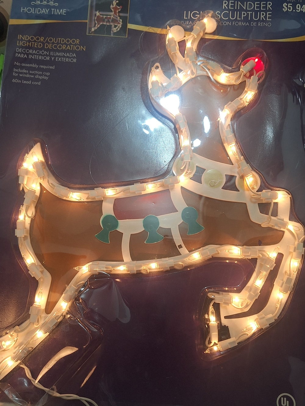 Holiday Time White LED Reindeer Lighted Sculpture